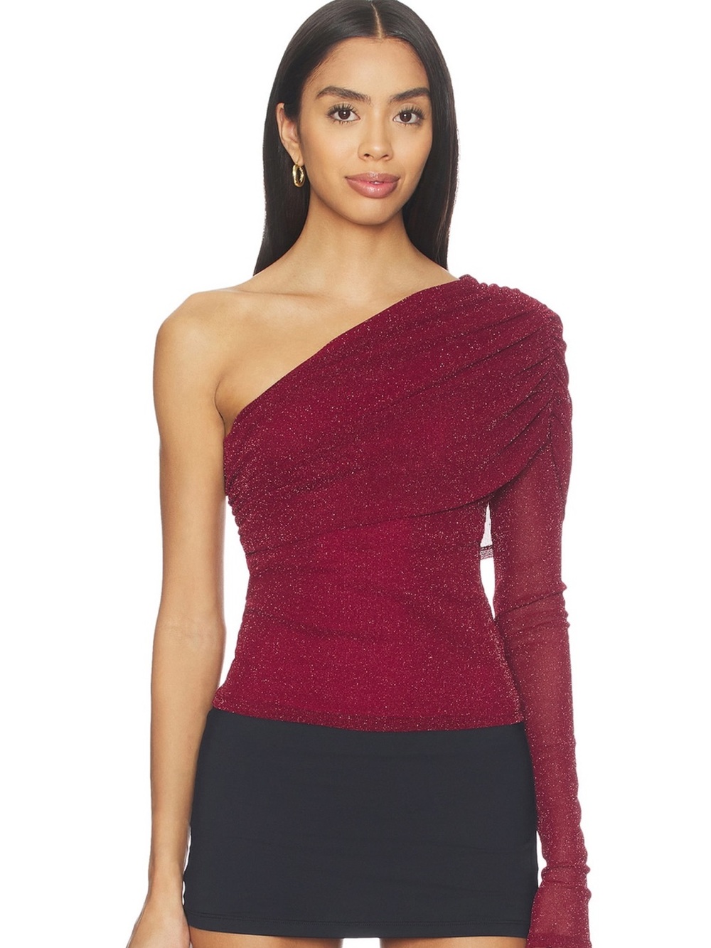 Lovers and Friends Lucille Top burgundy One Shoulder  Size M NWT